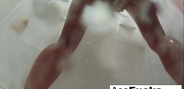 Asa  takes a hot shower